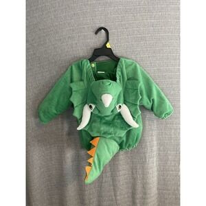 Triceratops Dinosaur Play Halloween Costume 12/18m Green One Piece